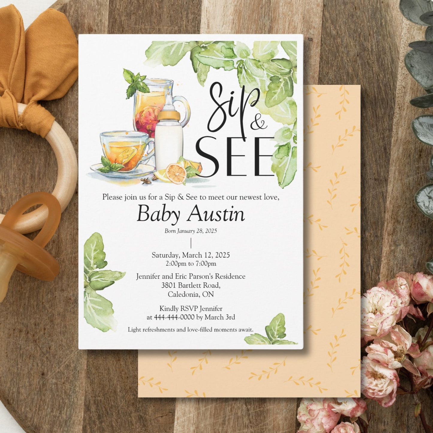 Sip & See Meet The Baby Invitation