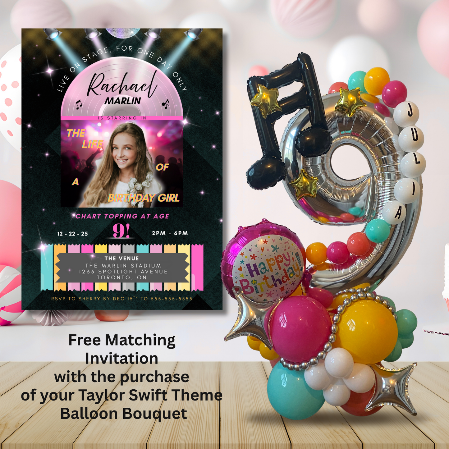 Taylor Swift Theme Balloon Bouquet