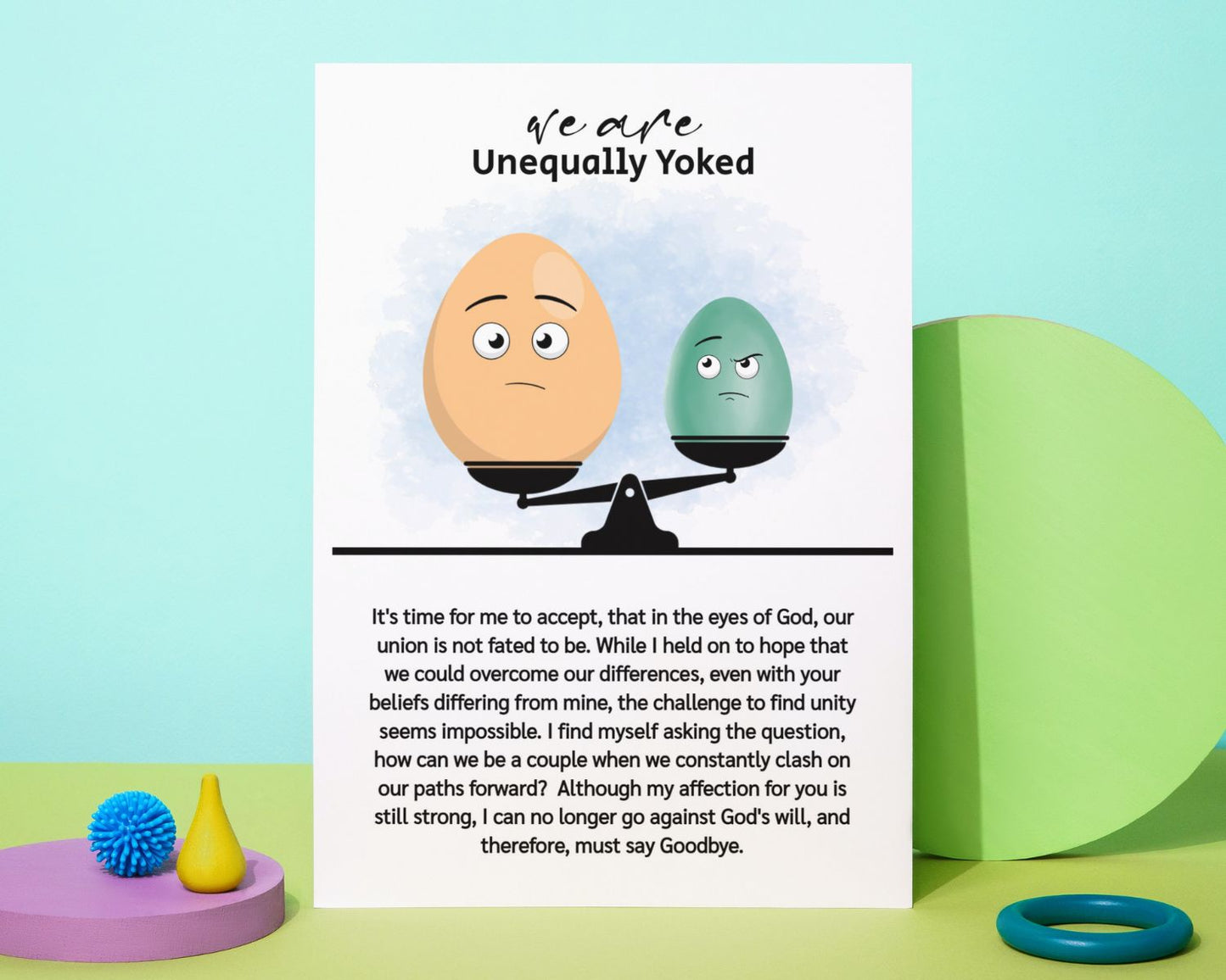 Unequally Yoked Breakup Card Template, Relationship Cards