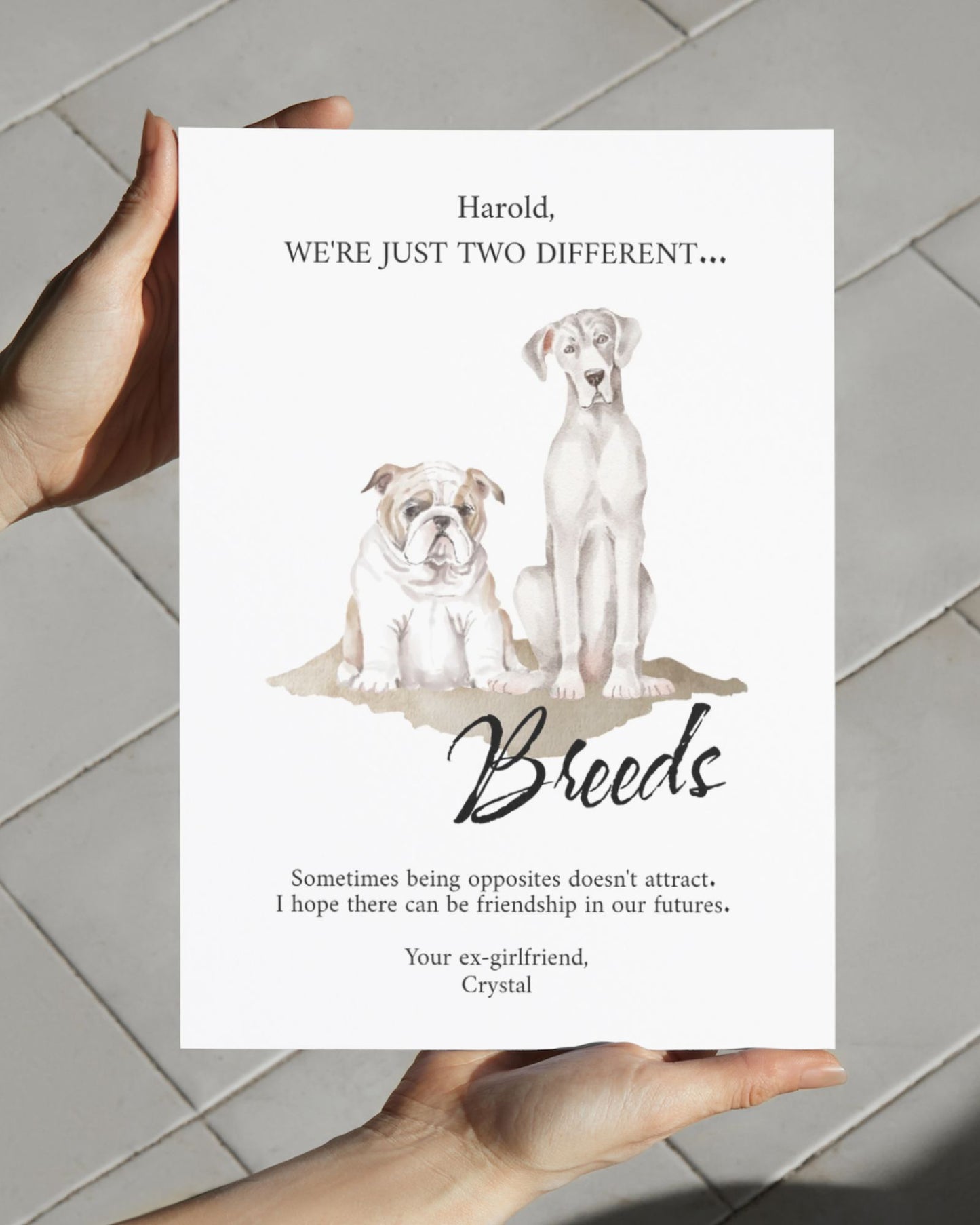 Different Breeds Breakup Card - 2 Editable Templates