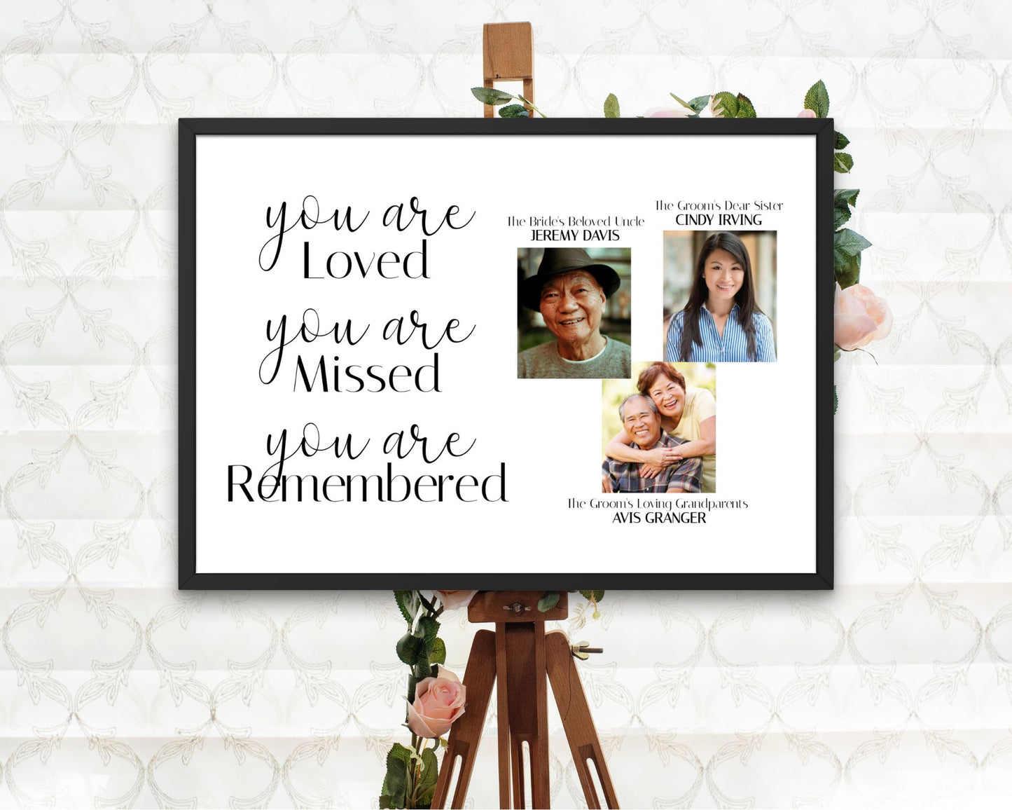 In Memory of Sign - Five Editable Templates Included, Size 17"x11"