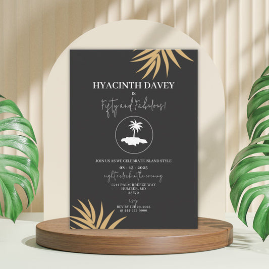 Island of Jamaica Birthday Party Invitation