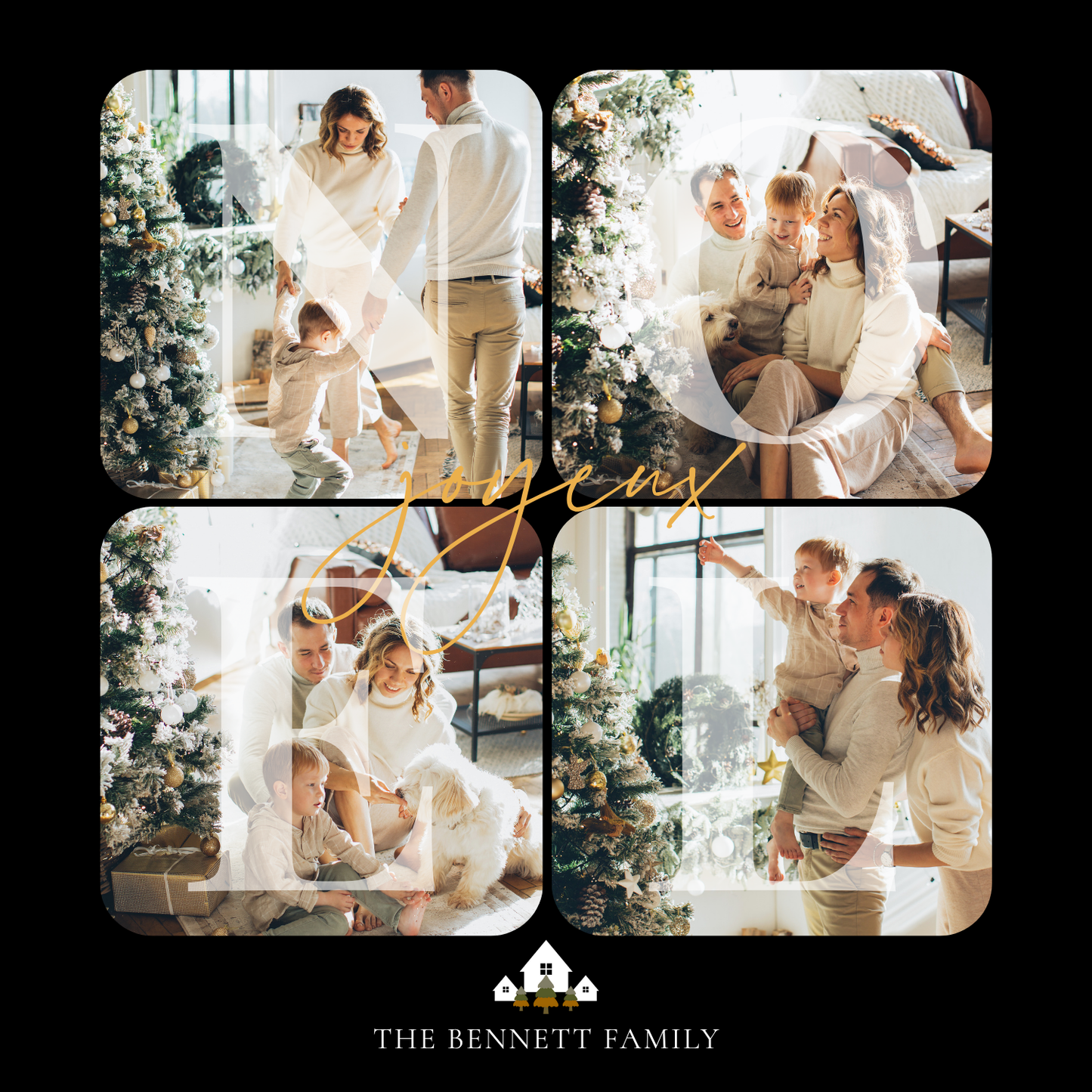 Joyeux Noel Square Christmas Card