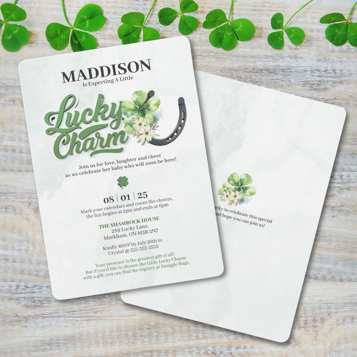 Lucky Charm Baby Shower Invitation