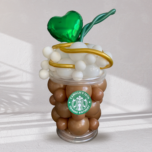 Starbucks Theme Birthday Balloon Bouquet