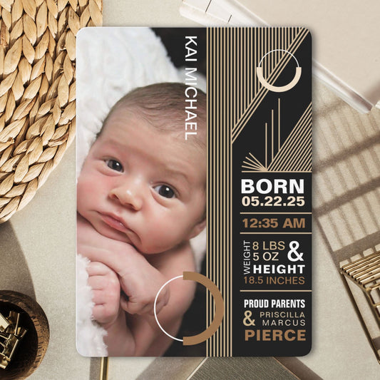 Contemporary Birth Announcement Card