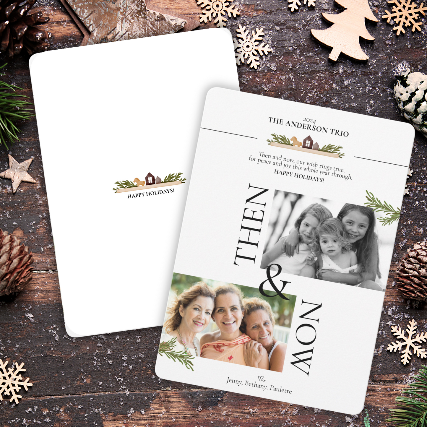 Then & Now Holiday Photo Card