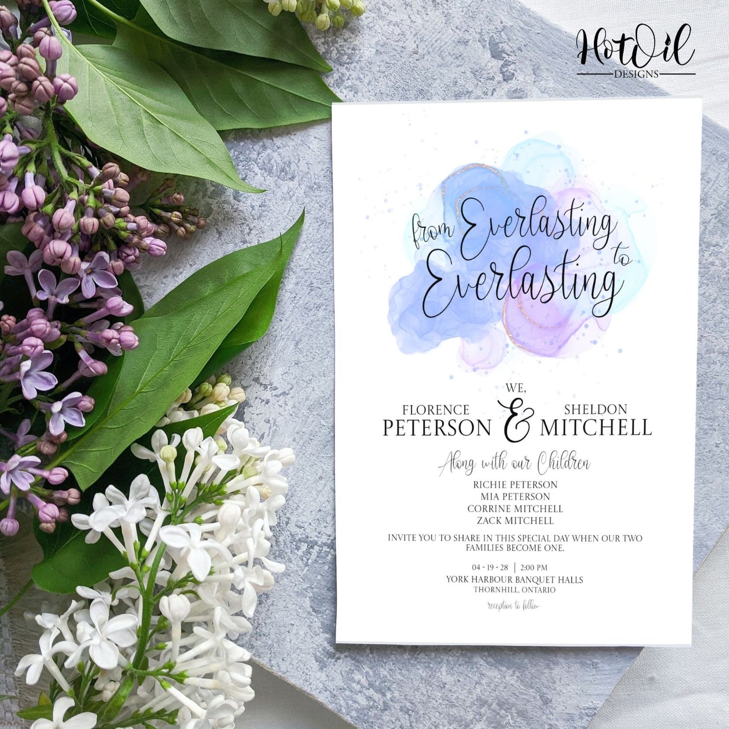 From Everlasting Wedding Invitation Template, Family Wedding, Editable Template