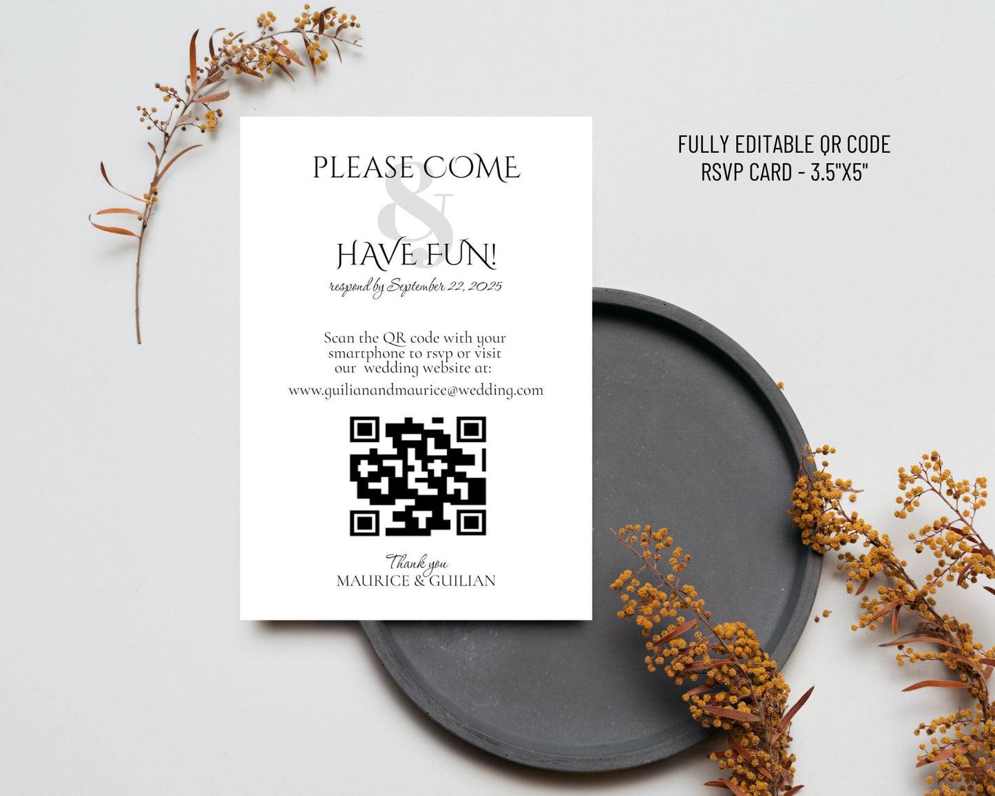 Wedding Invitation, Family Wedding Invitation - Editable Templates