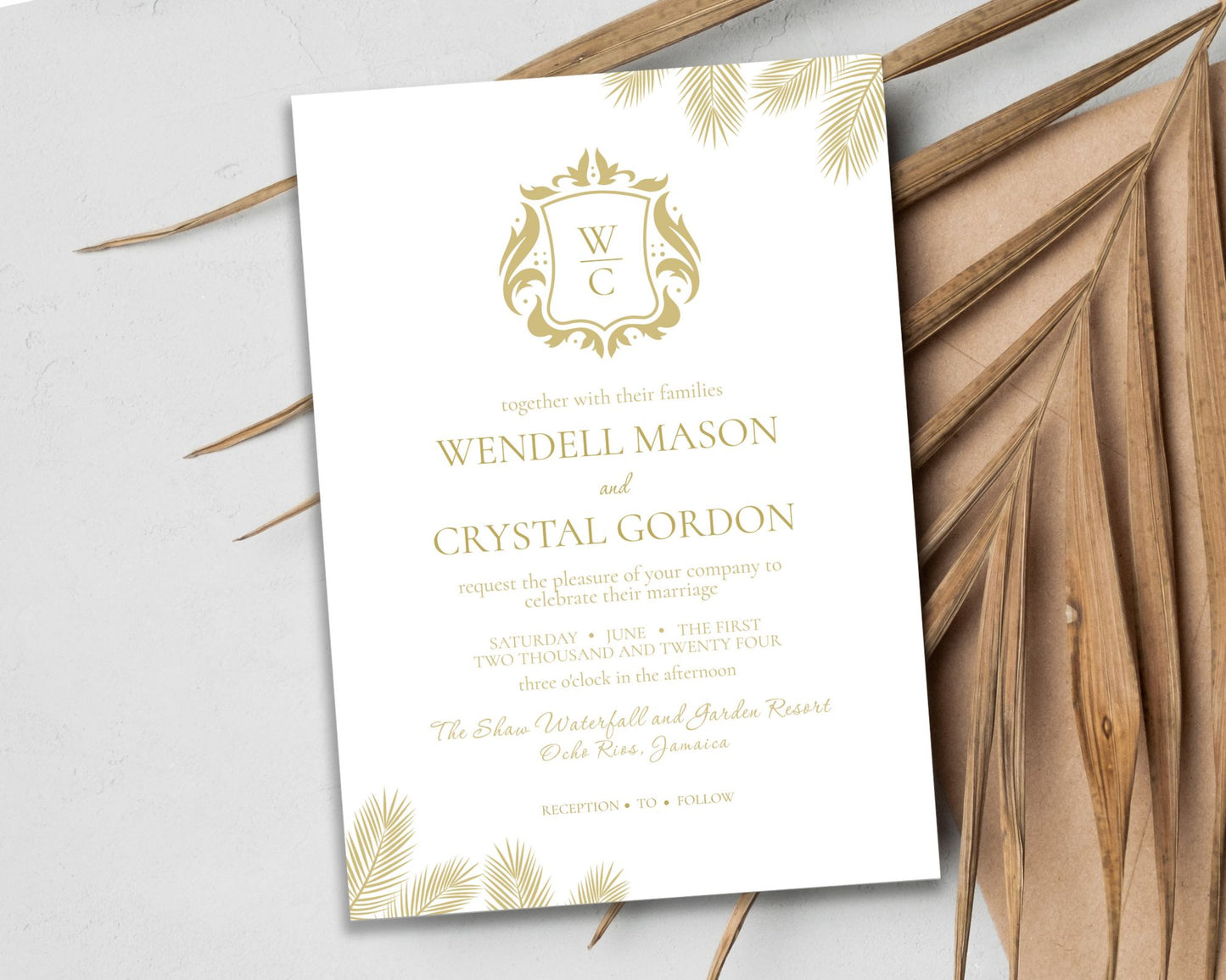 Elegant Monogram Wedding Invitation Set, Wedding Invitation, Anniversary Invitation Set - Editable Template