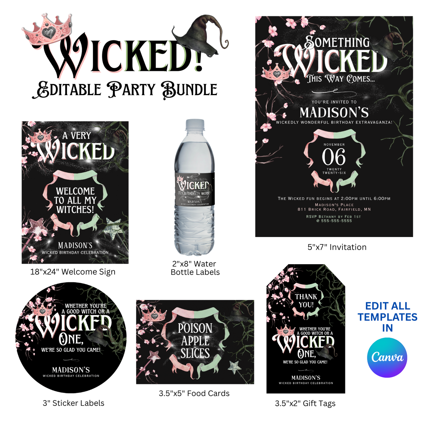 Editable Wicked Theme Bundle