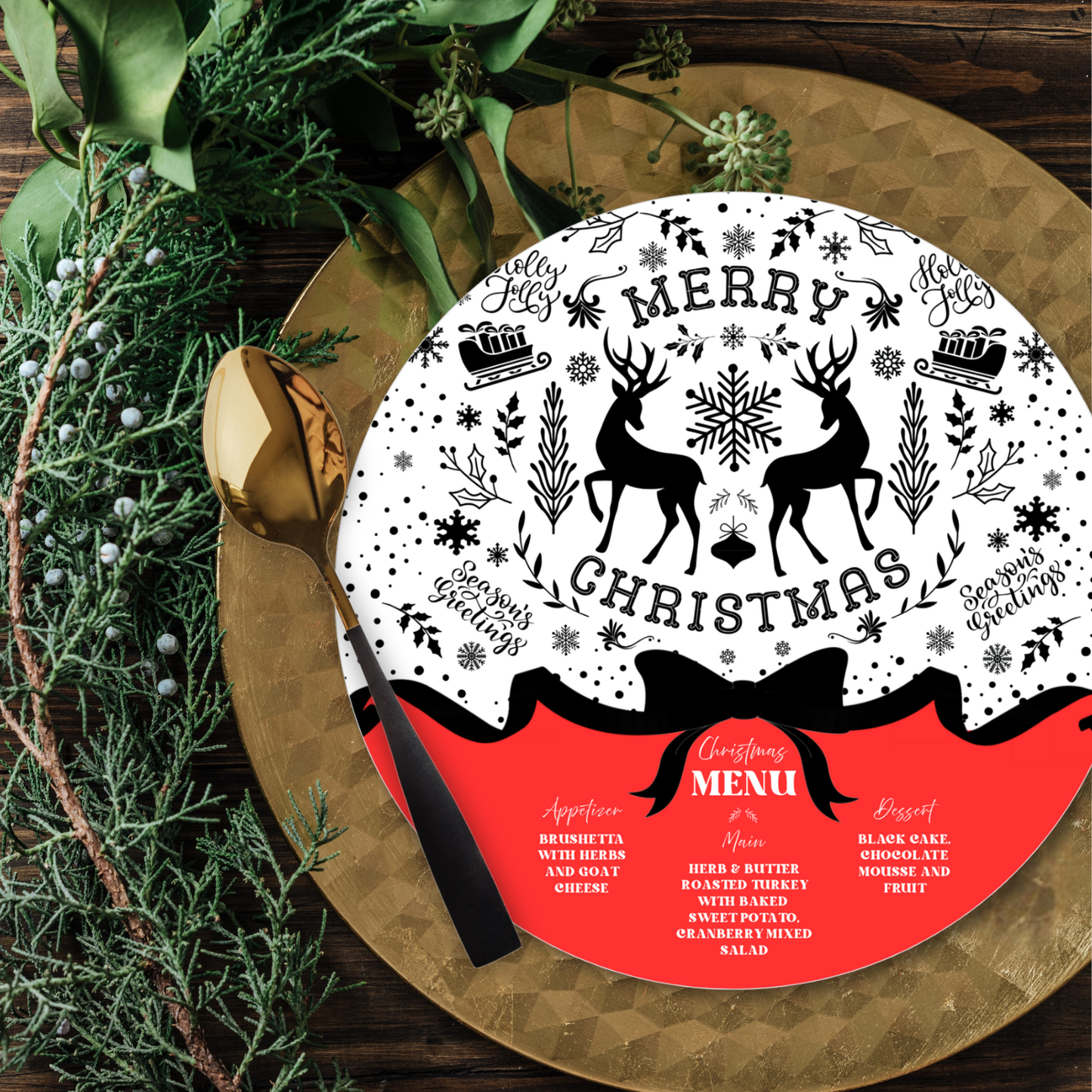Let's Get Merry Holiday Invitation Template Set