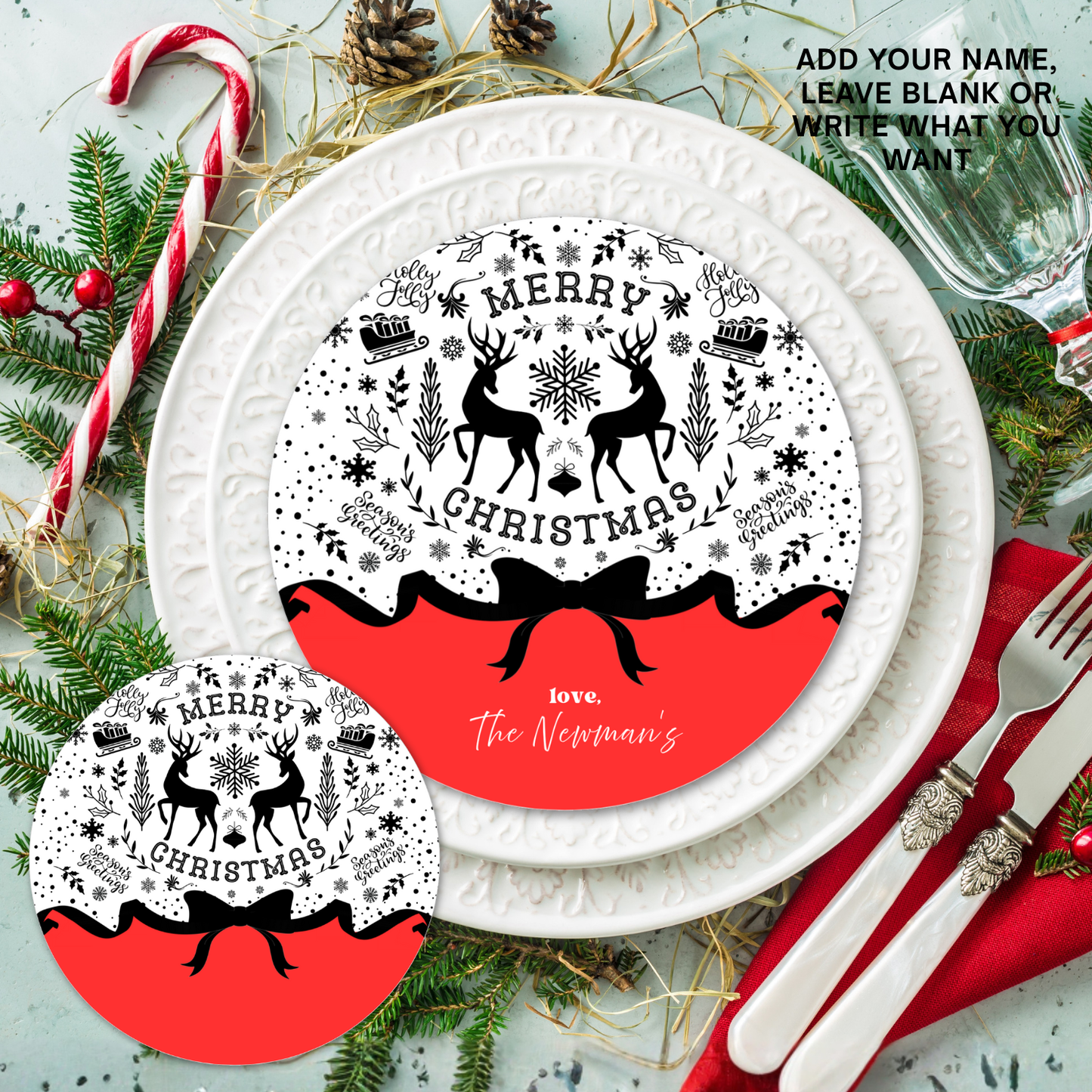 Let's Get Merry Holiday Invitation Template Set