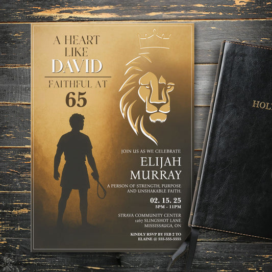 A Heart Like David Birthday Invitation