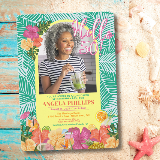 Say Hello To Fun In The Sun Birthday Invite