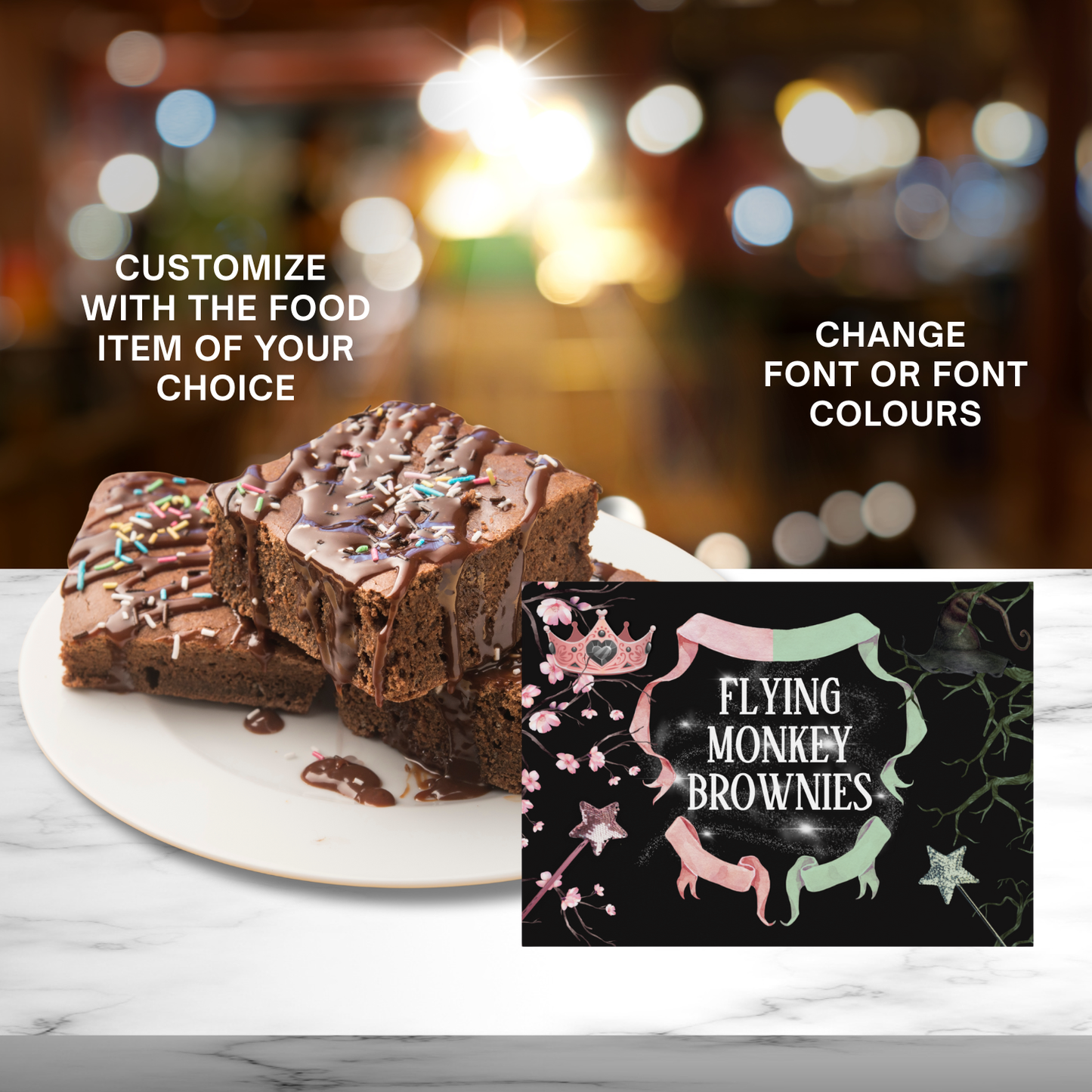 Wicked Theme Food Card Template