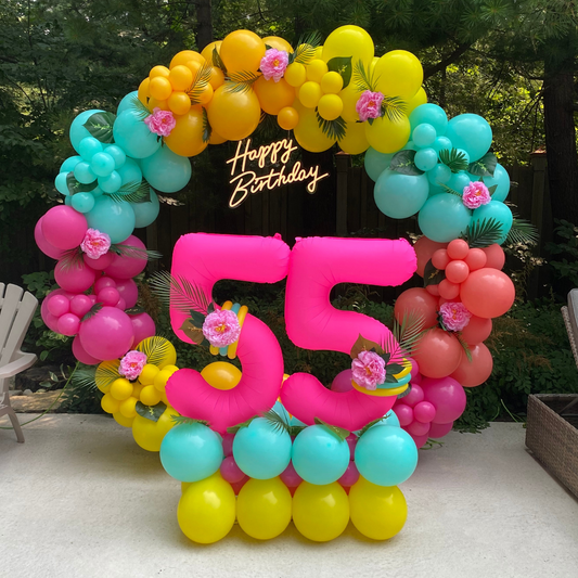 Tropical Theme Circle Arch Backdrop