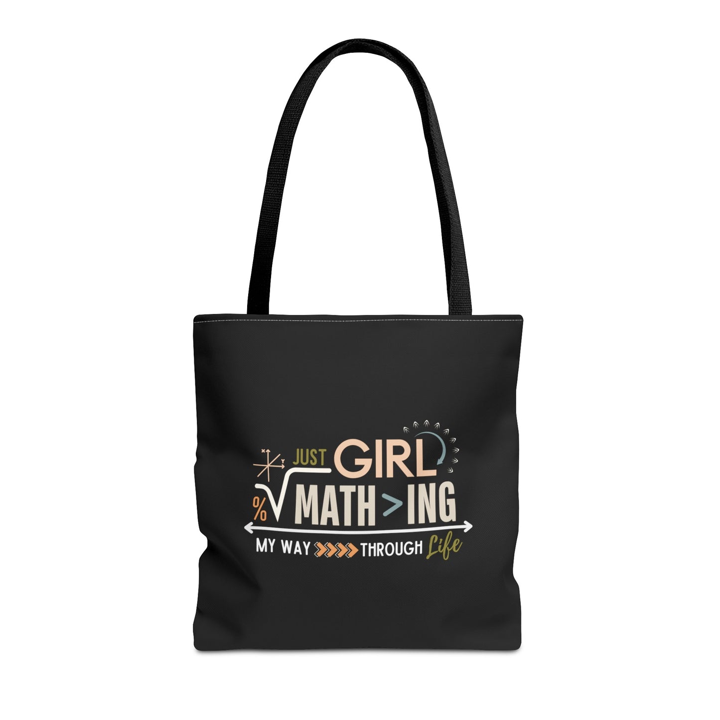 Girl Math-ing My Way Through Life Black Tote Bag