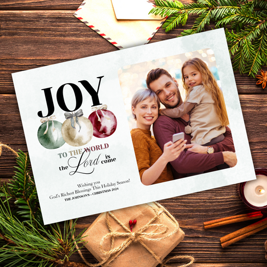 Joy To The World Photo Holiday Card