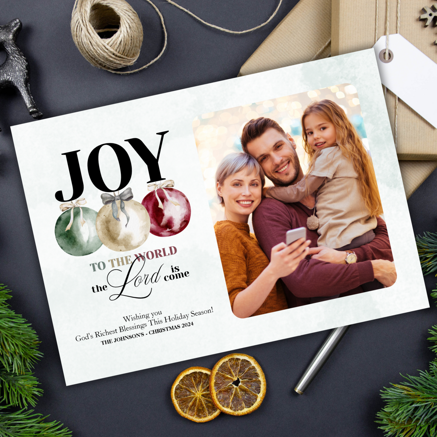 Joy To The World Photo Holiday Card