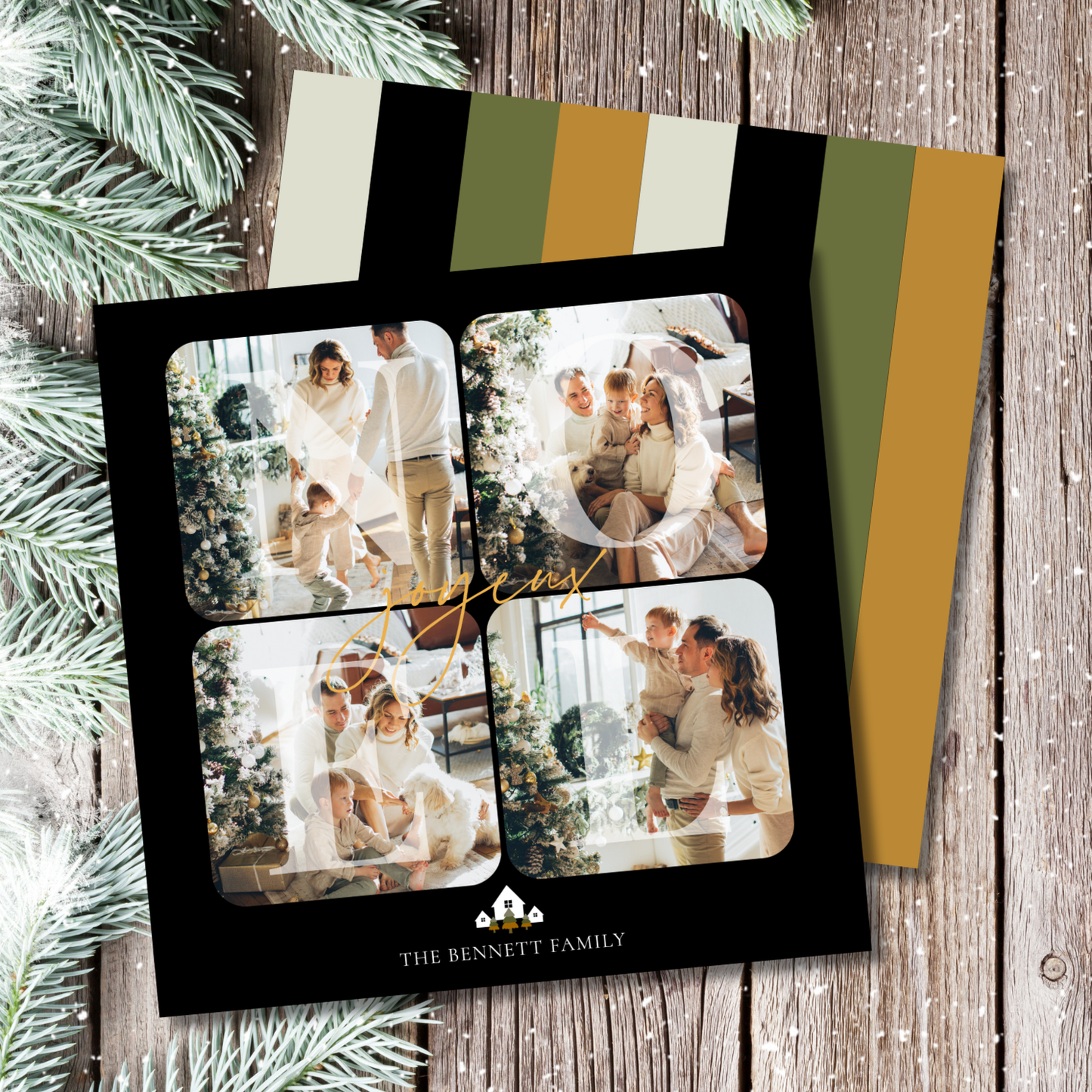 Joyeux Noel Square Christmas Card