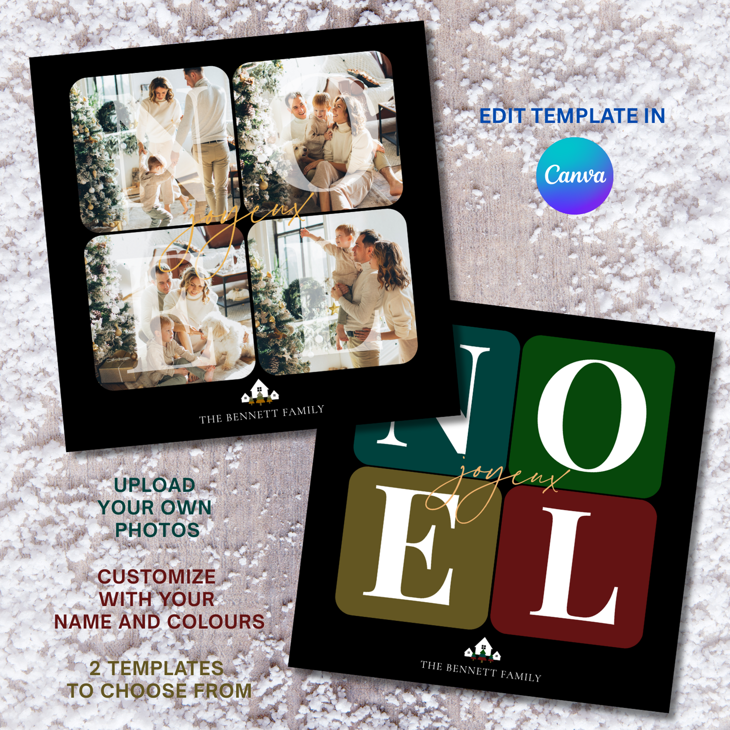 Joyeux Noel Square Christmas Card