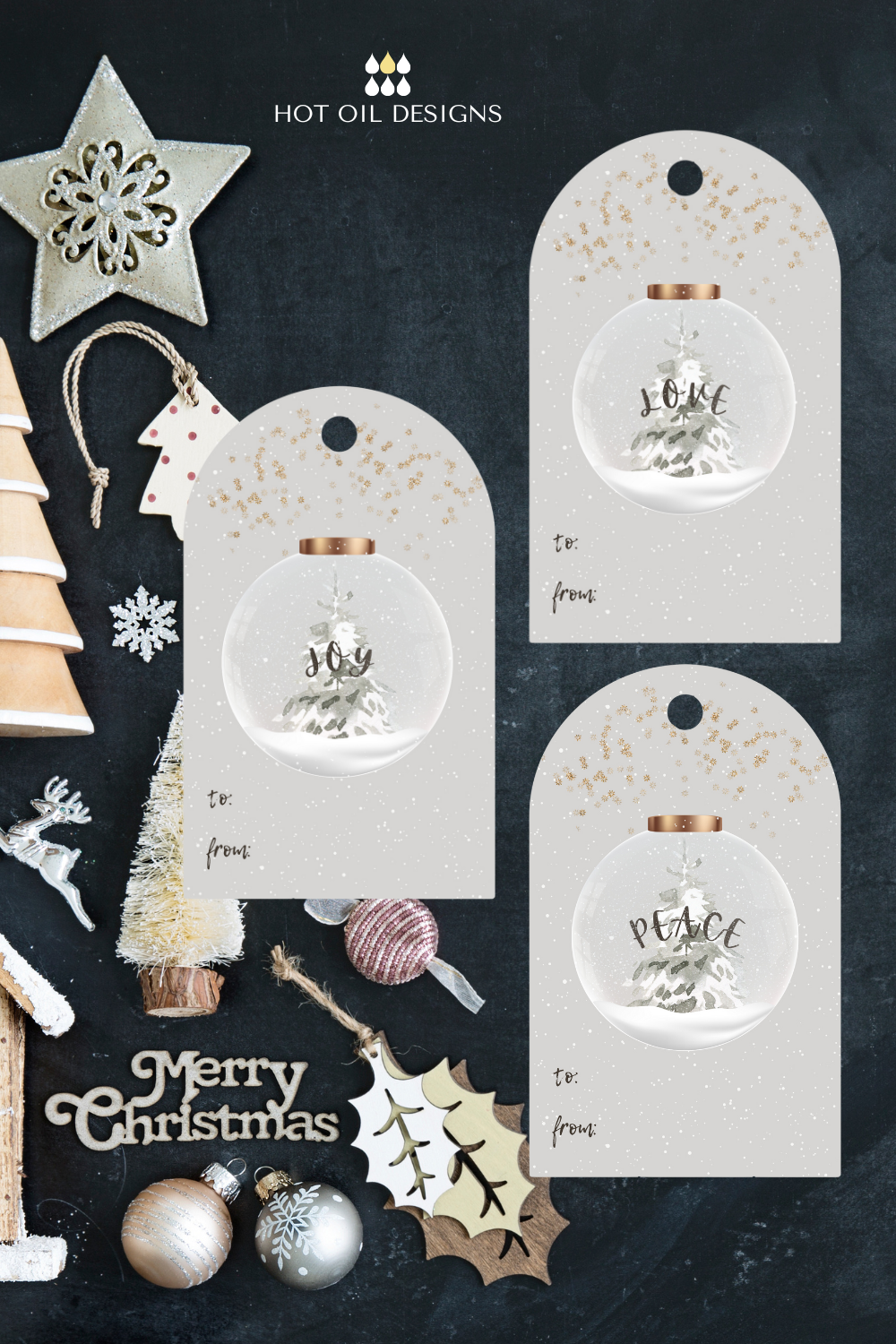 Peace, Joy and Love FREE Christmas Gift Tags