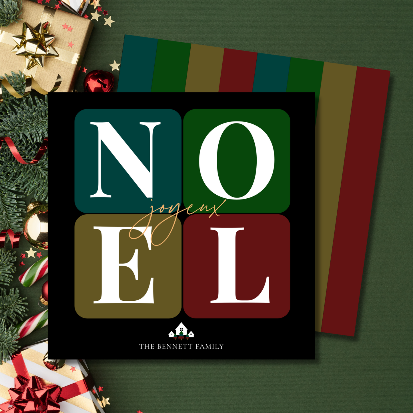 Joyeux Noel Square Christmas Card