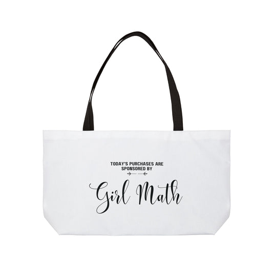 Sponsored By Girl Math Tote Bag