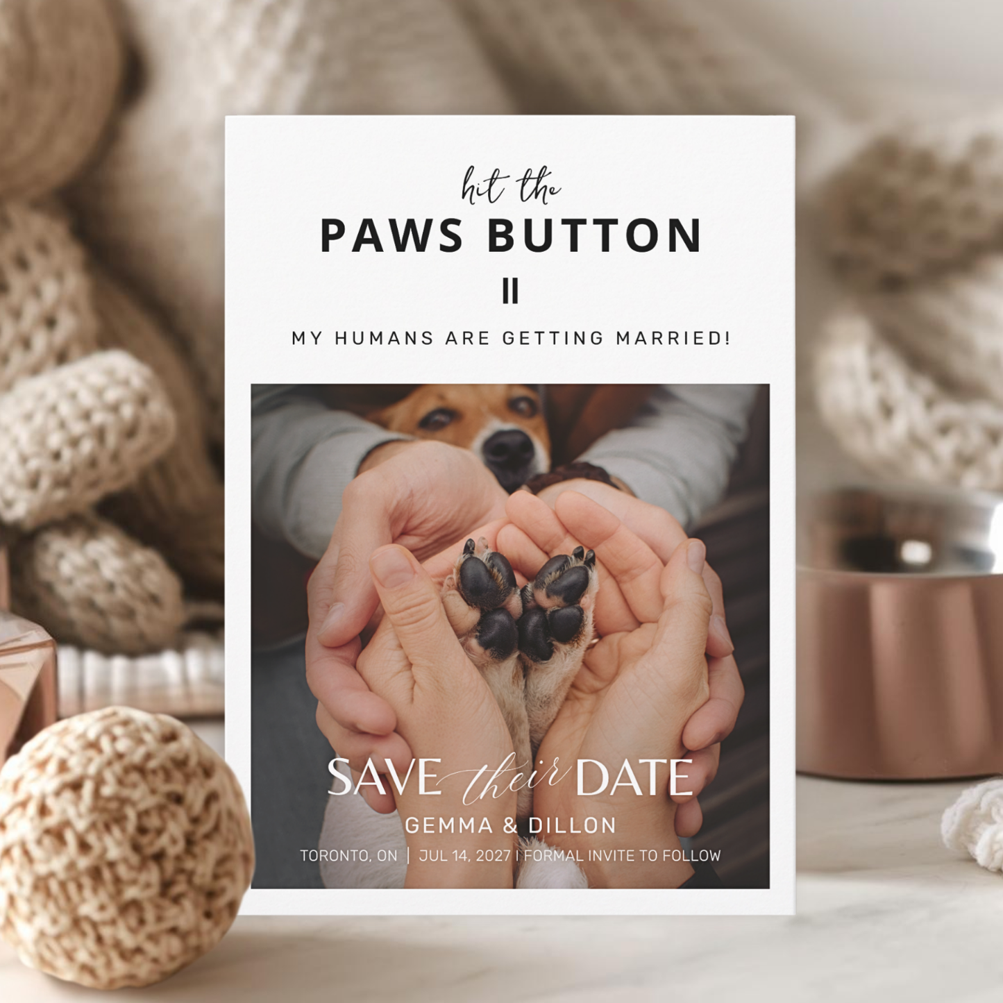My Humans Are Getting Married Dog or Cat Wedding Save the Date Card