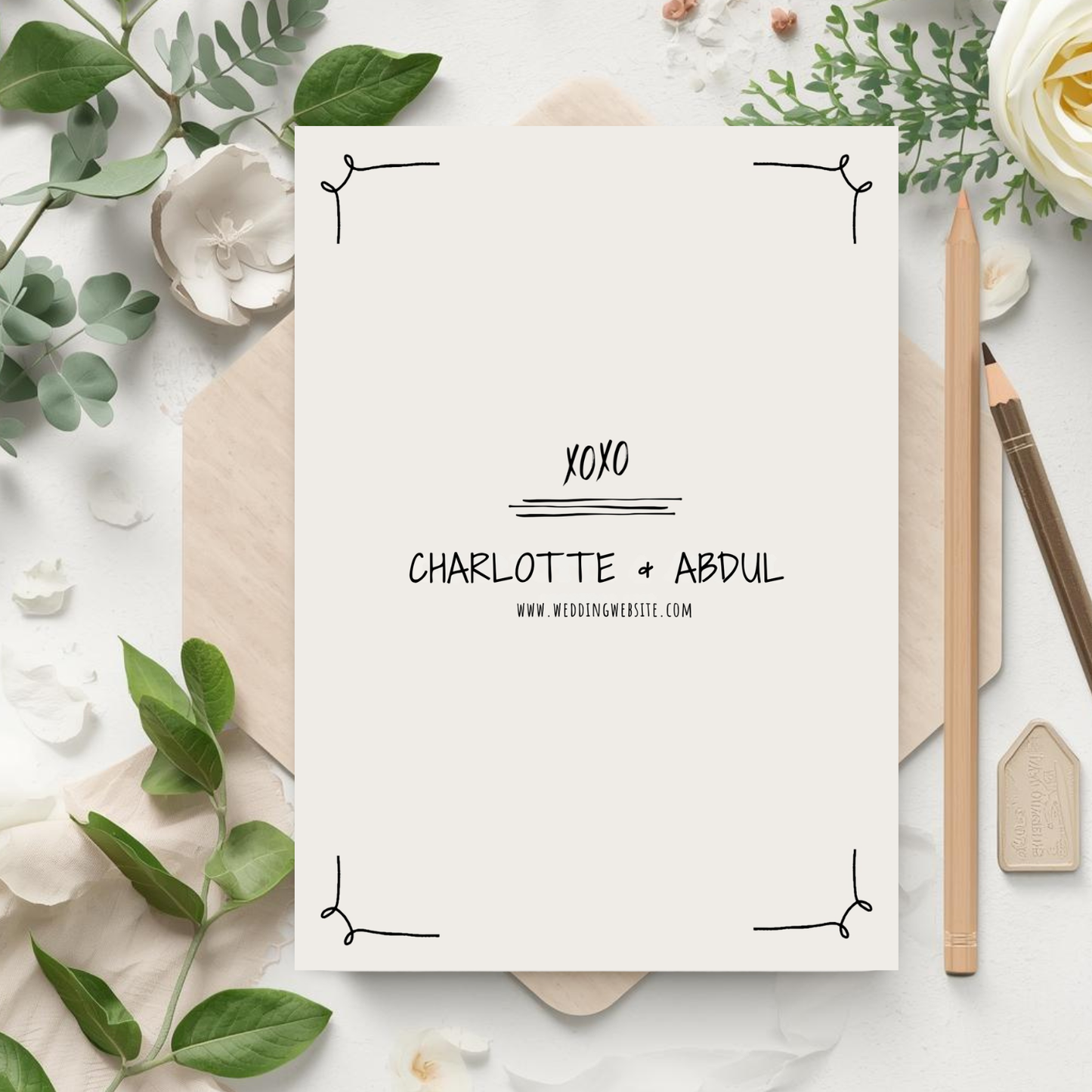 Funky Hand Drawn Made With Love Save The Date Card Template