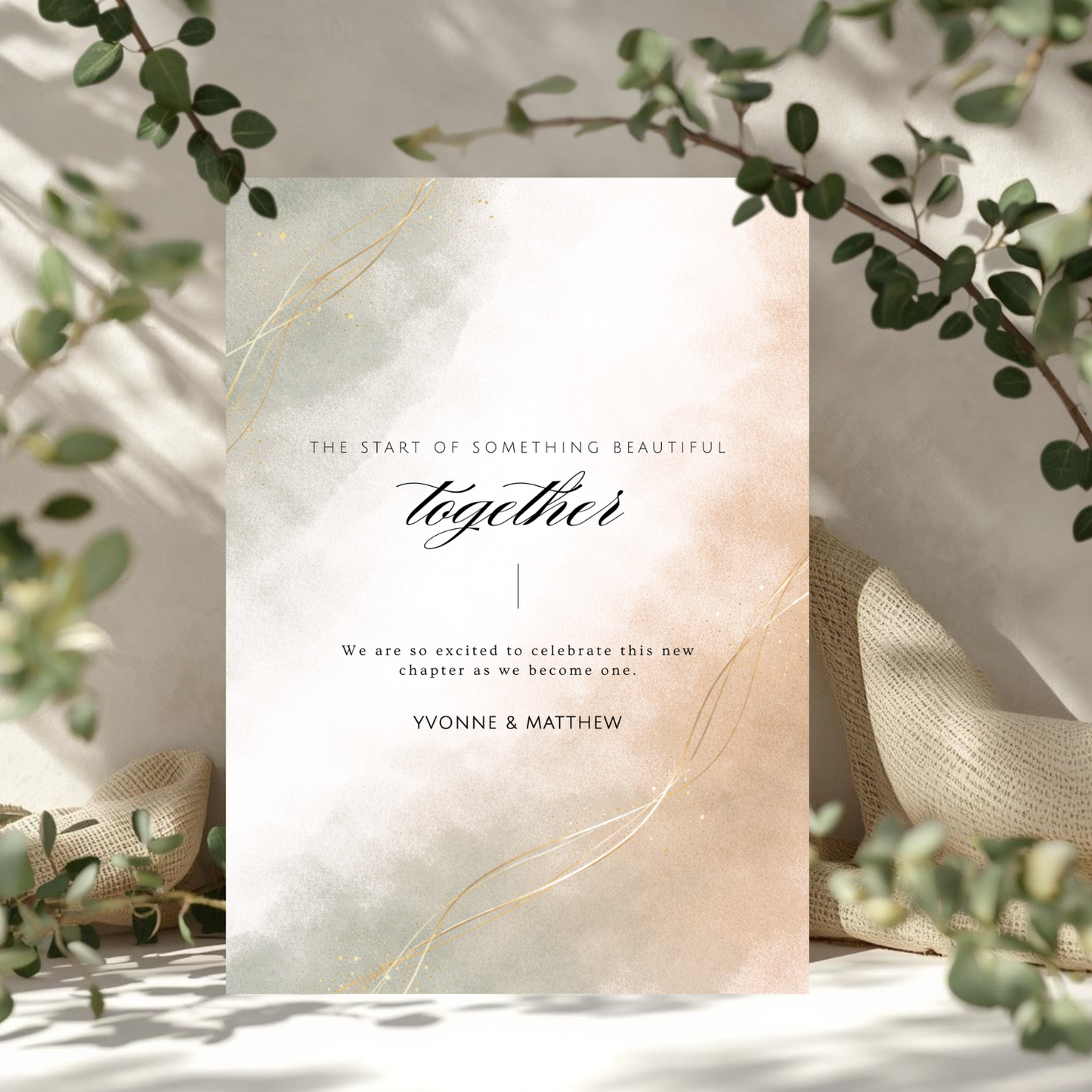 Perfect Blend Union Modern Wedding Save The Date Card