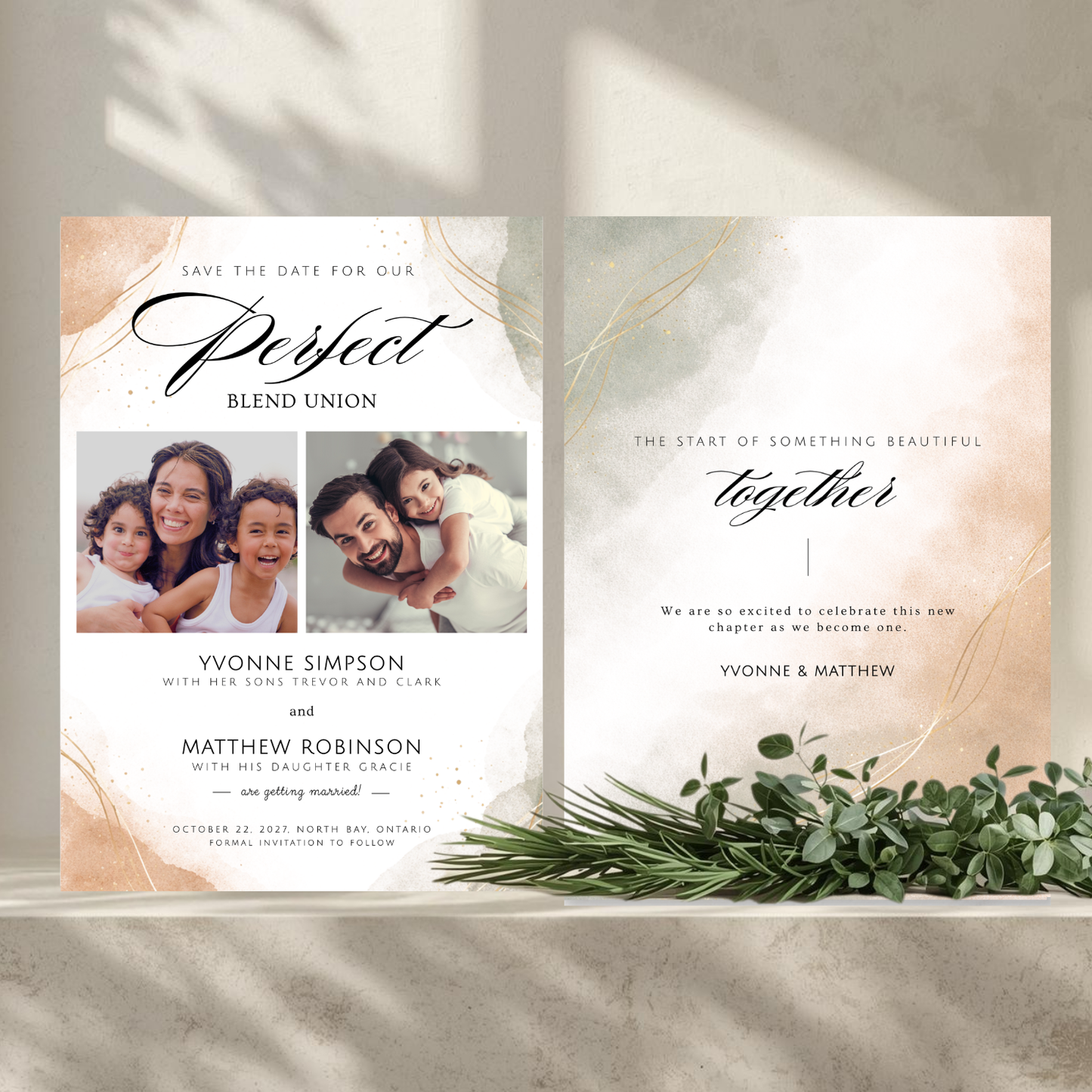 Perfect Blend Union Modern Wedding Save The Date Card