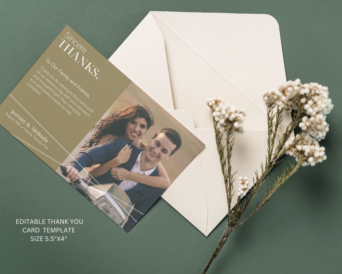 Editable Wedding Invitation Set, Modern Wedding Set, Photo Wedding Suite - 5 Editable Templates