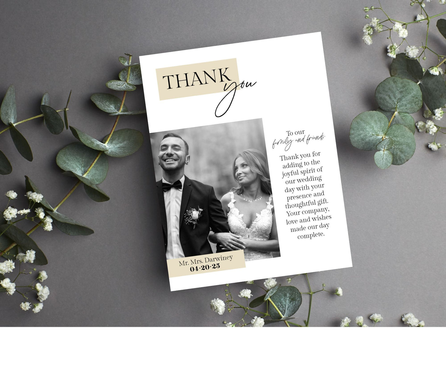 Modern Photo Wedding/Anniversary Set, Wedding Invitation Set - Editable Templates