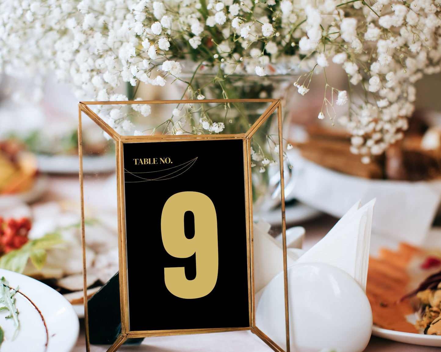 Printable Modern Black Table Numbers, Table Numbers - Size 4"x6"