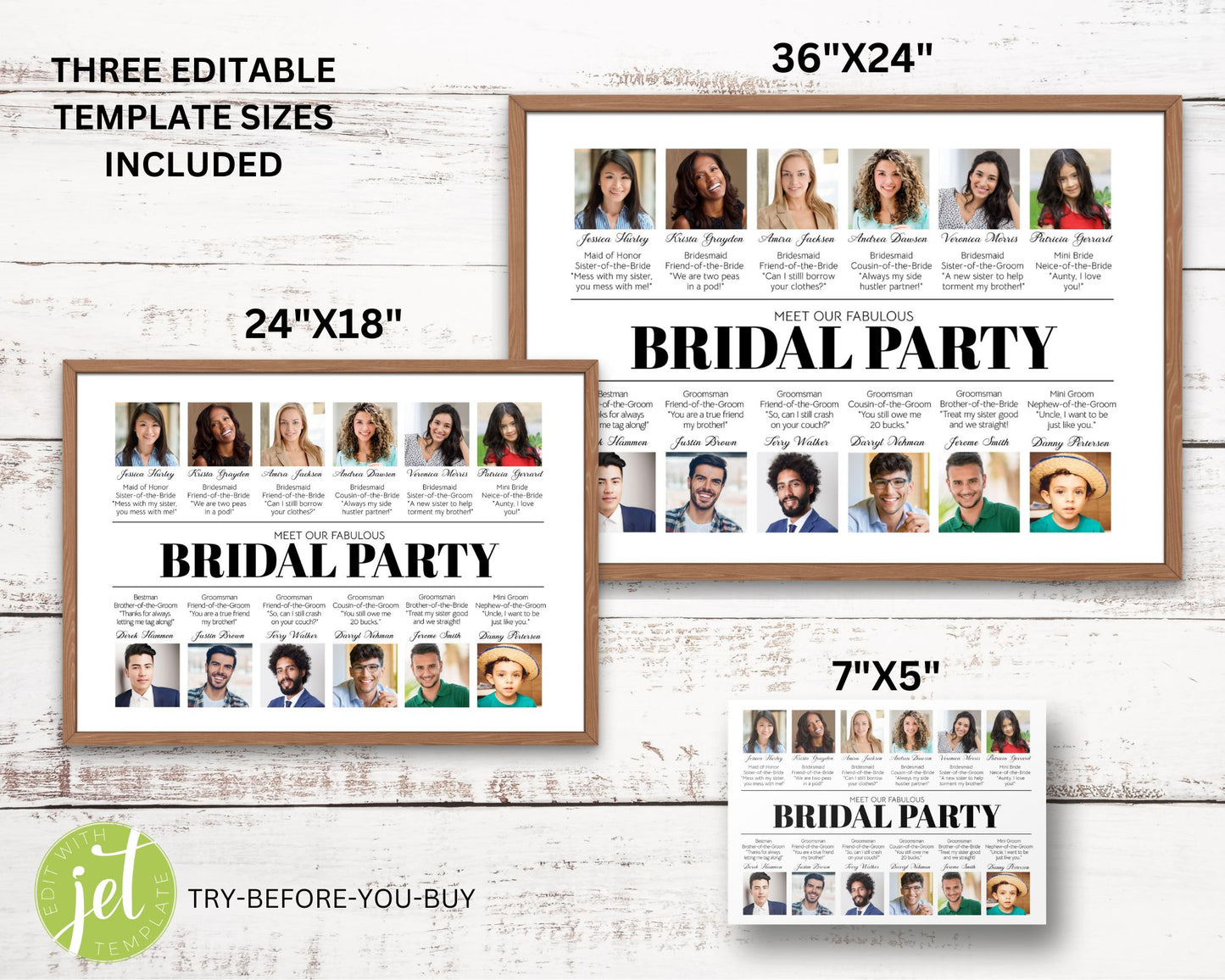 Meet Our Bridal Party Sign, Wedding Sign, Reception Sign, Editable Template