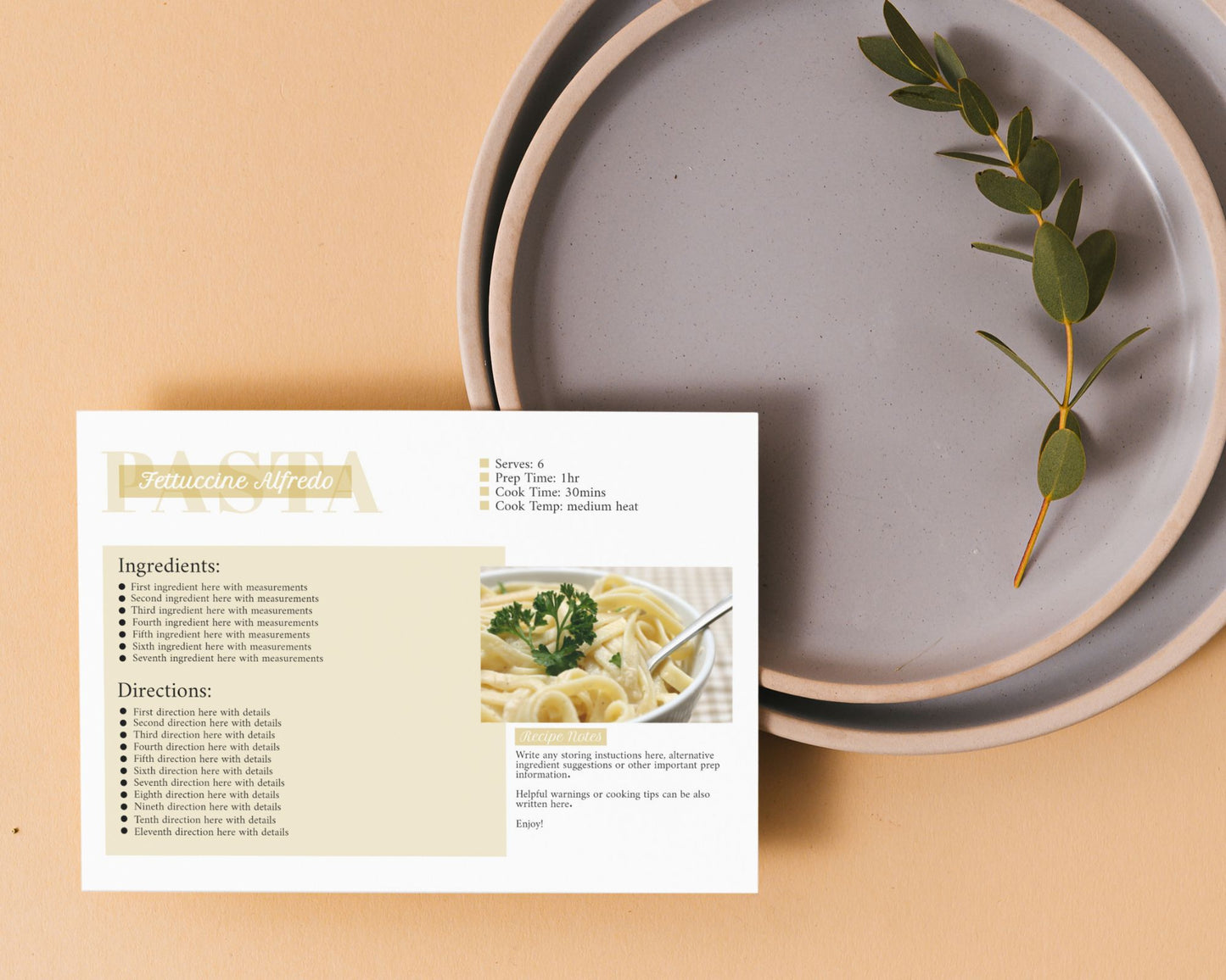 Recipe Cards, Editable Instruction Cards - Editable Template