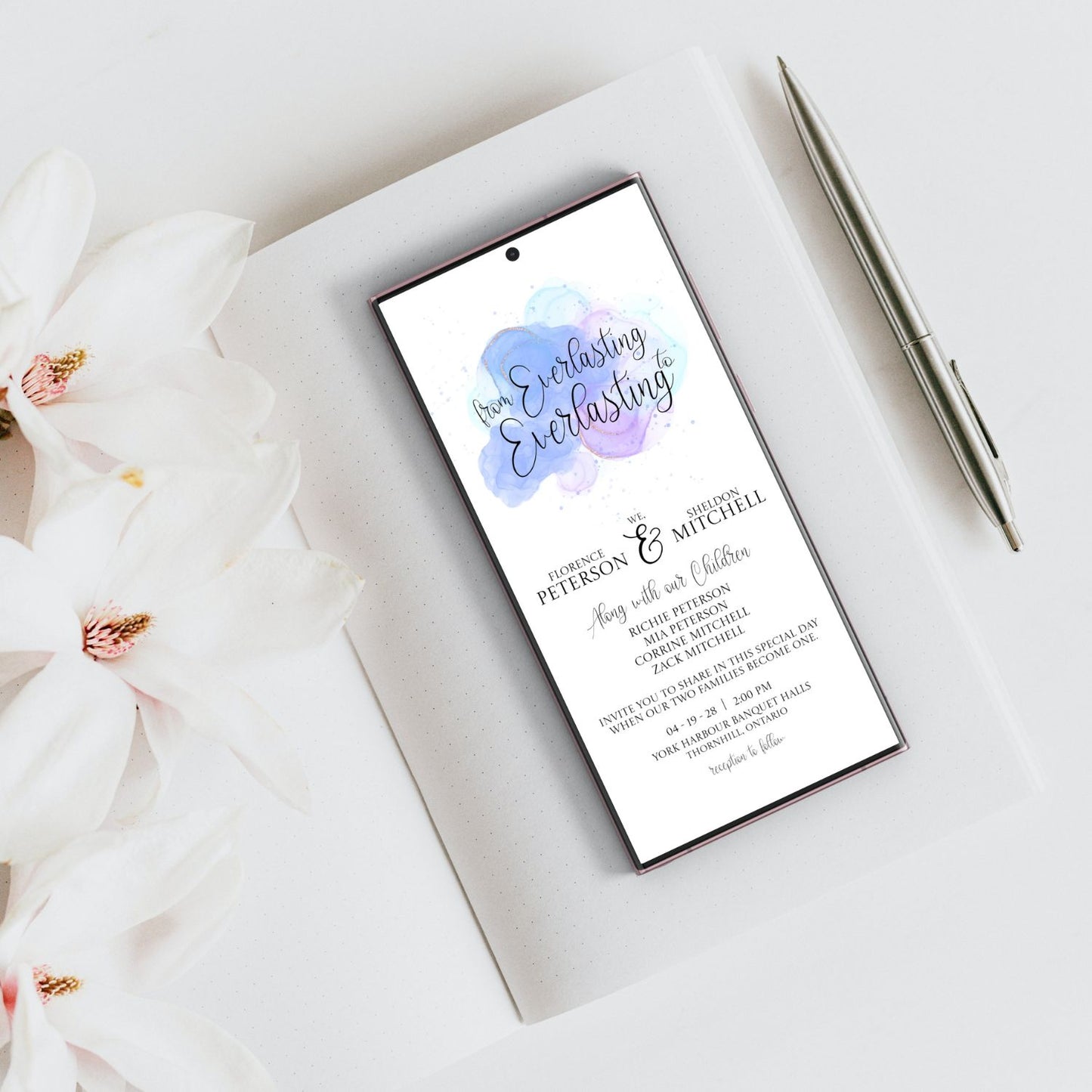 From Everlasting Wedding Invitation Template, Family Wedding, Editable Template