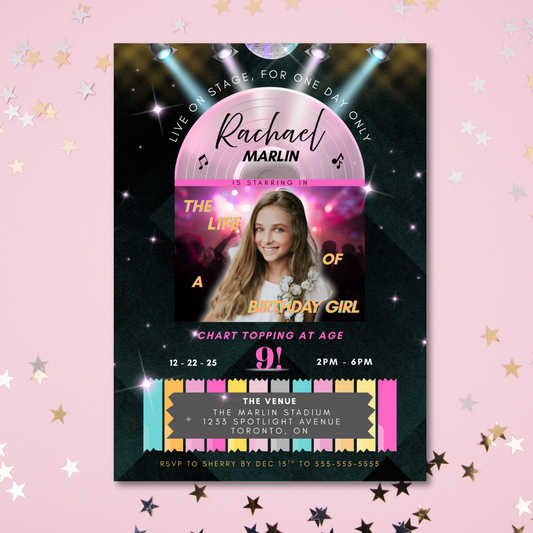 The Life Of A Birthday Girl Taylor Swift Theme Bday Invite