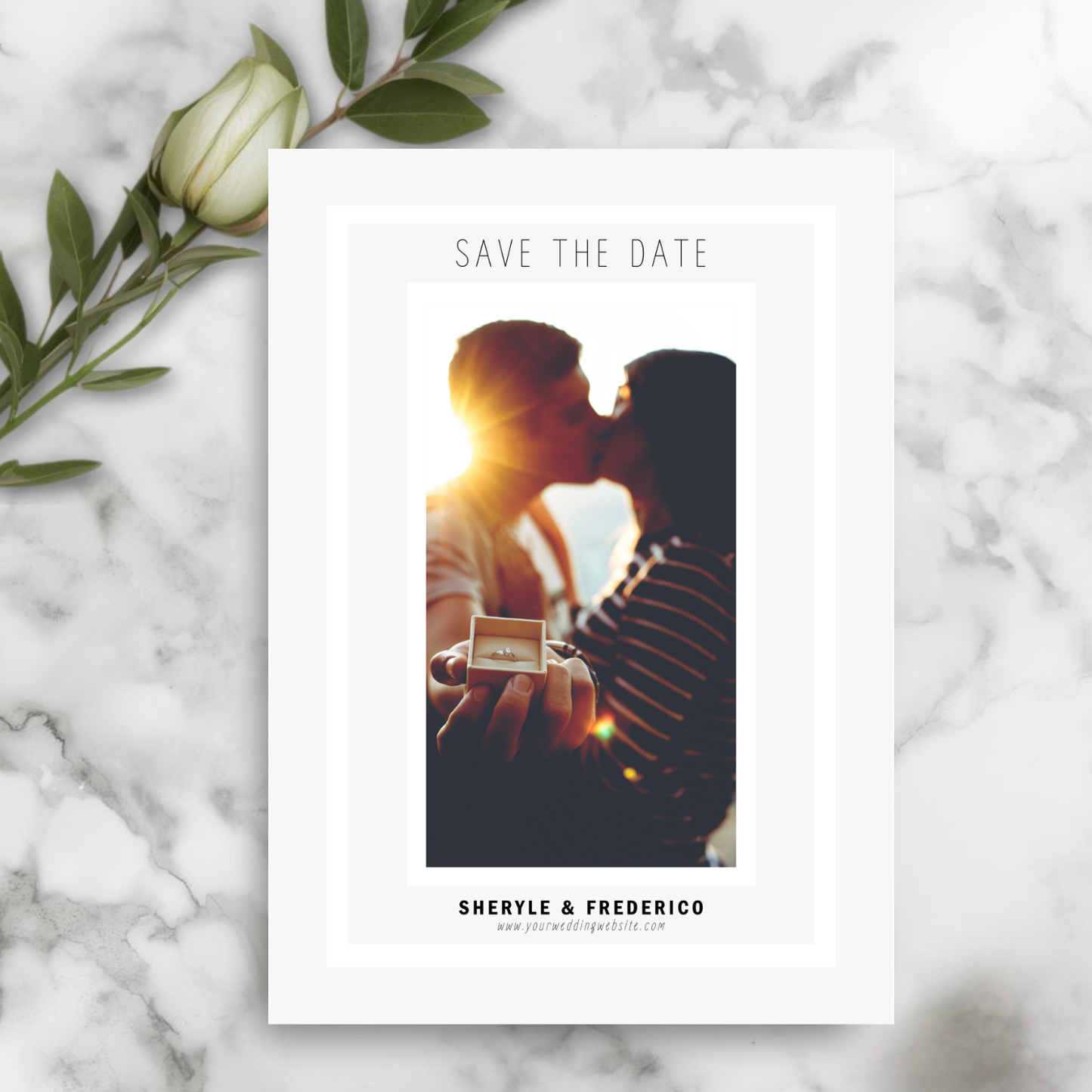 Modern Photo Wedding Save The Date Card Template