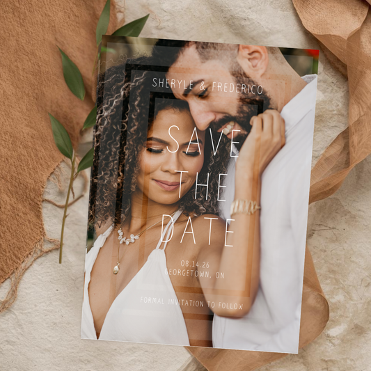 Modern Photo Wedding Save The Date Card Template