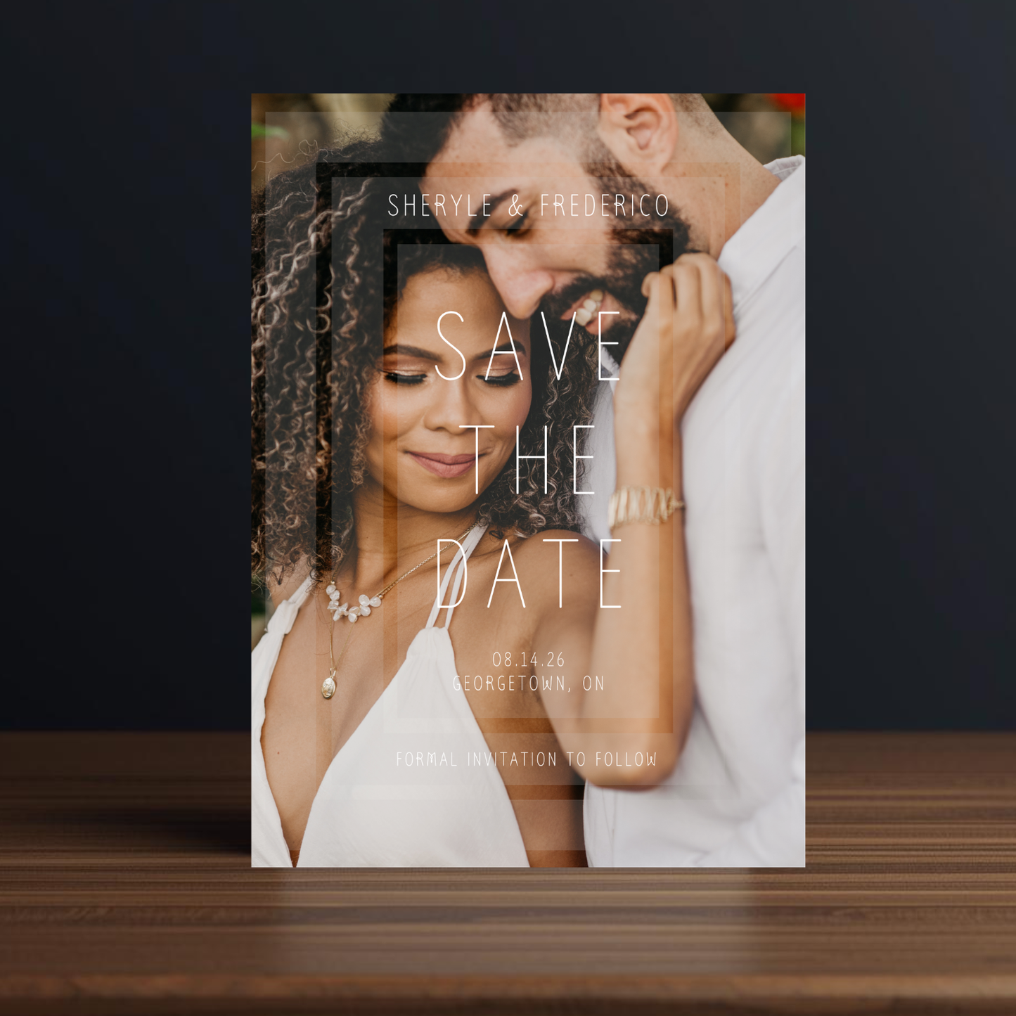 Modern Photo Wedding Save The Date Card Template