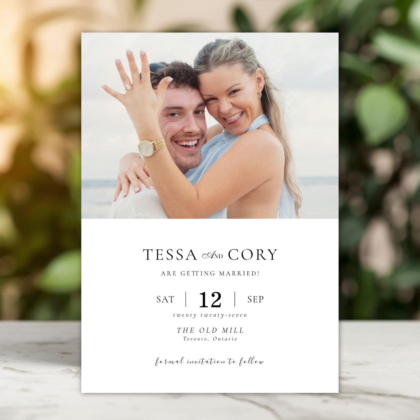 Elegant Mixed Script Modern Photo Wedding Save The Date Template