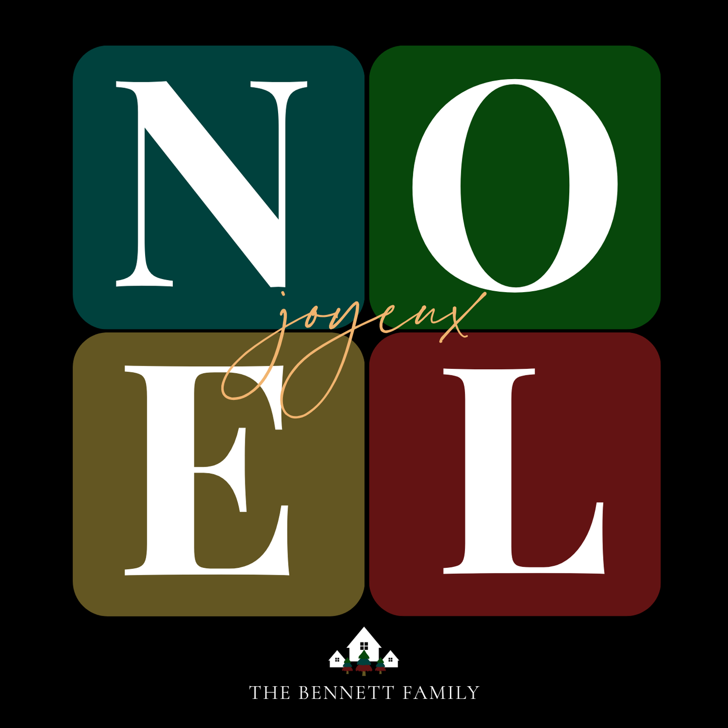 Joyeux Noel Square Christmas Card