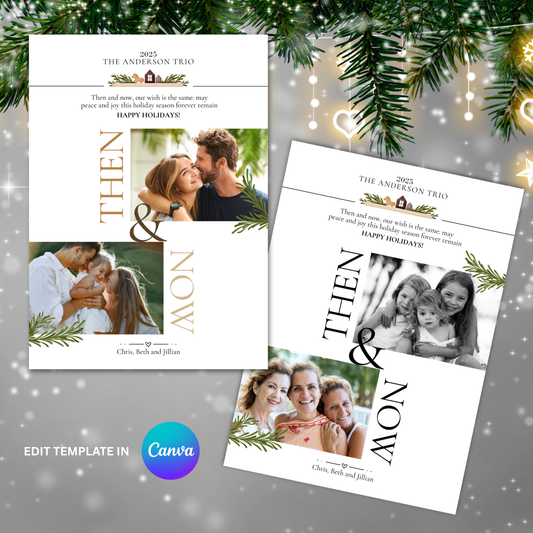 Then & Now Holiday Photo Card