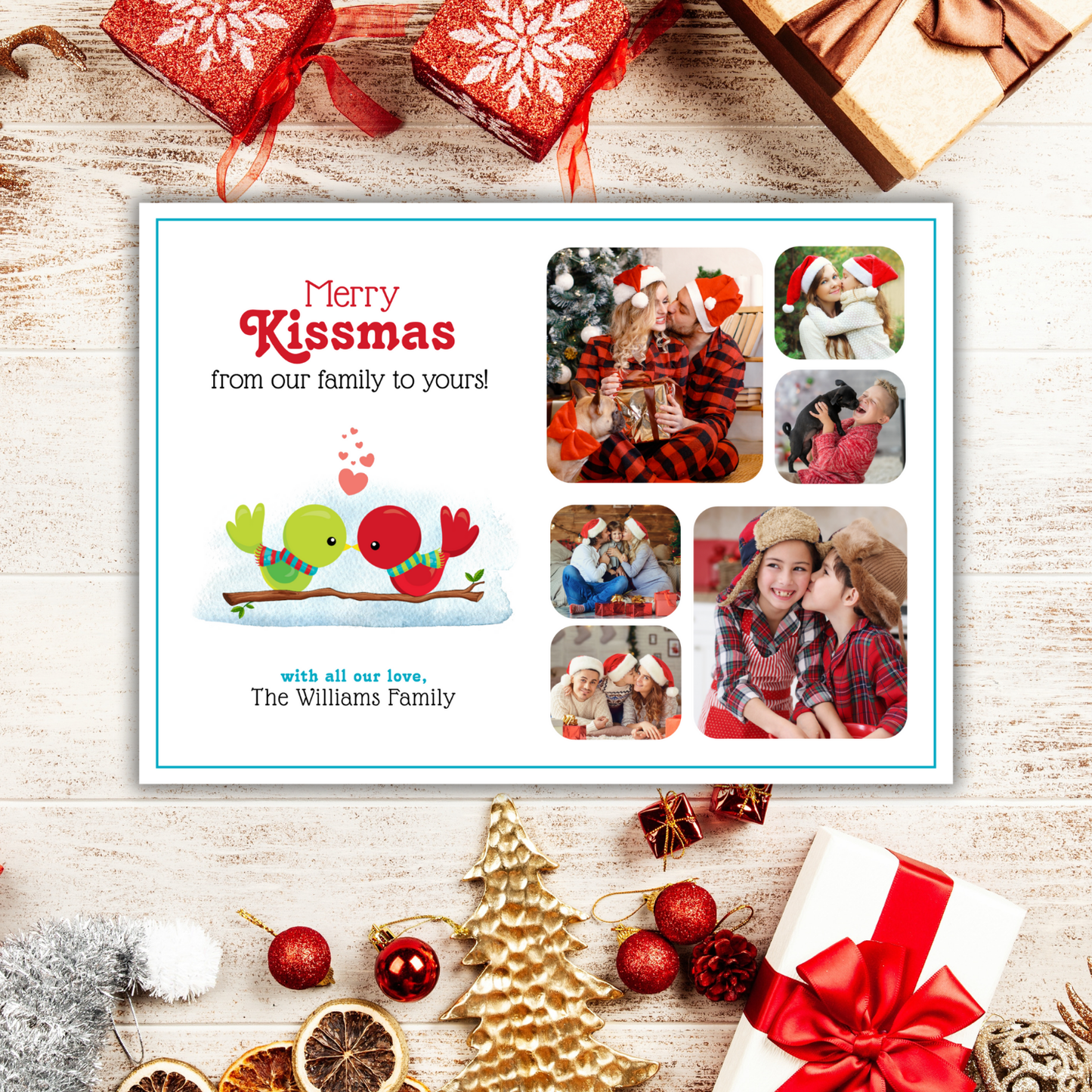 Merry Kissmas Holiday Photo Card