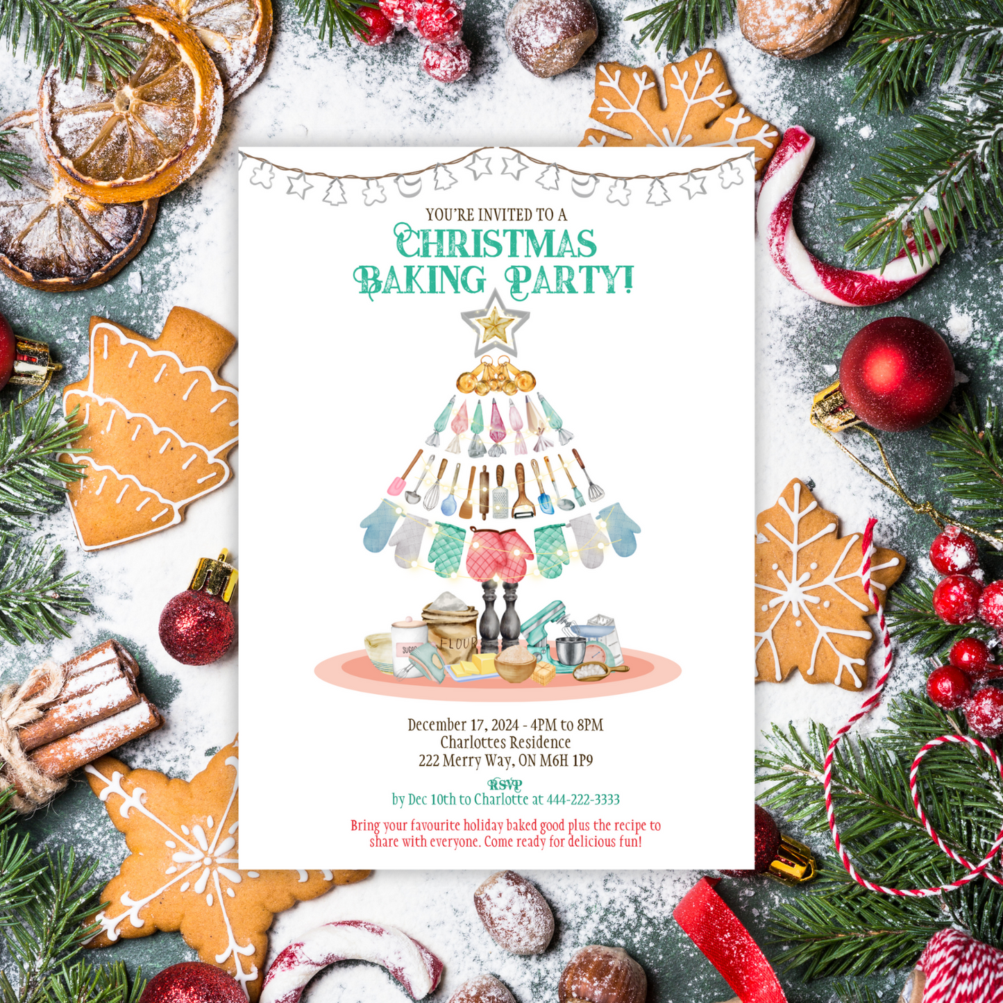 Christmas Baking Party Invitation