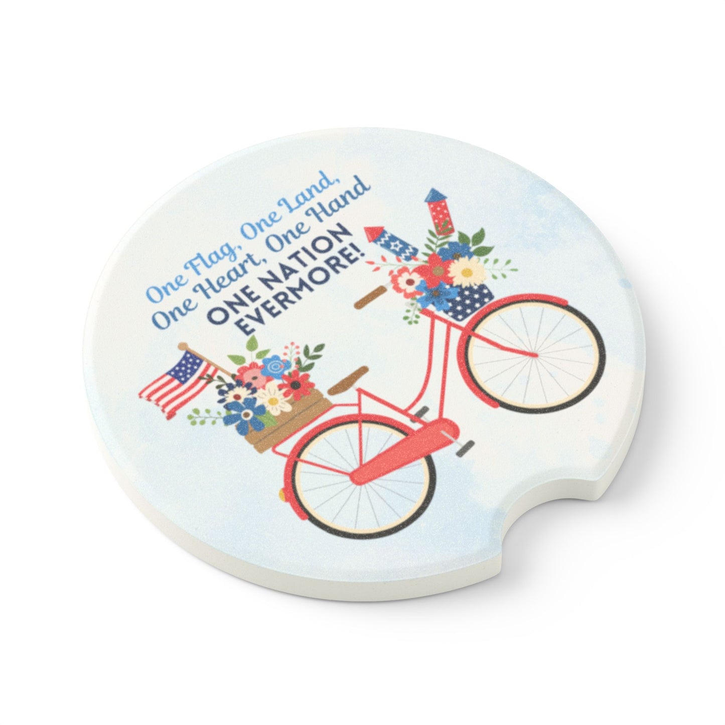 One Nation Evermore USA Patriotic Soapstone Car Coaster