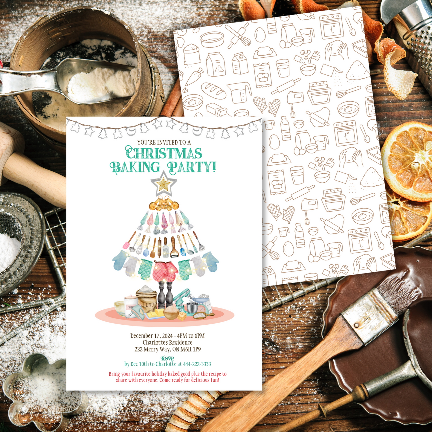 Christmas Baking Party Invitation